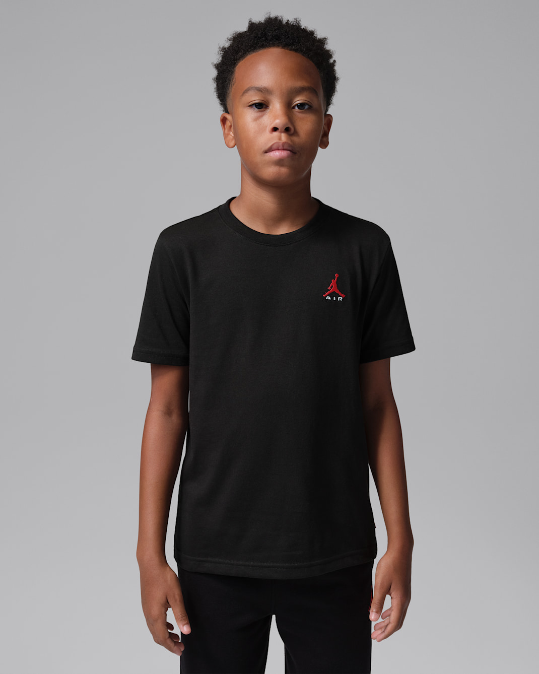 Playera para niños talla grande Brooklyn Jordan - Negro