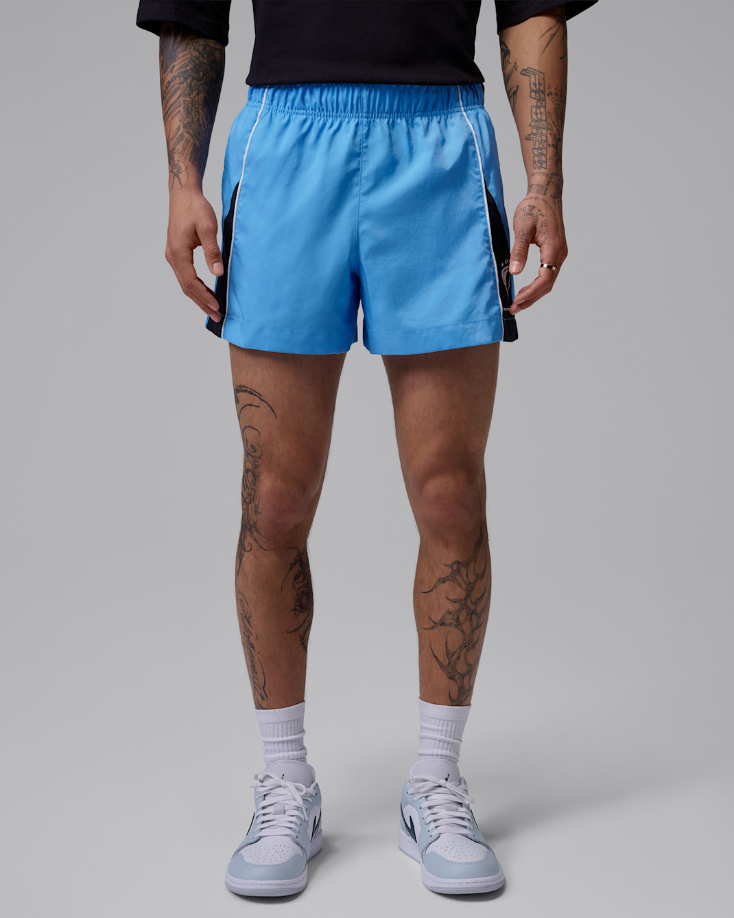 Jordan Brooklyn Fleece Men's Shortie Shorts - University Blue/Black/White/White