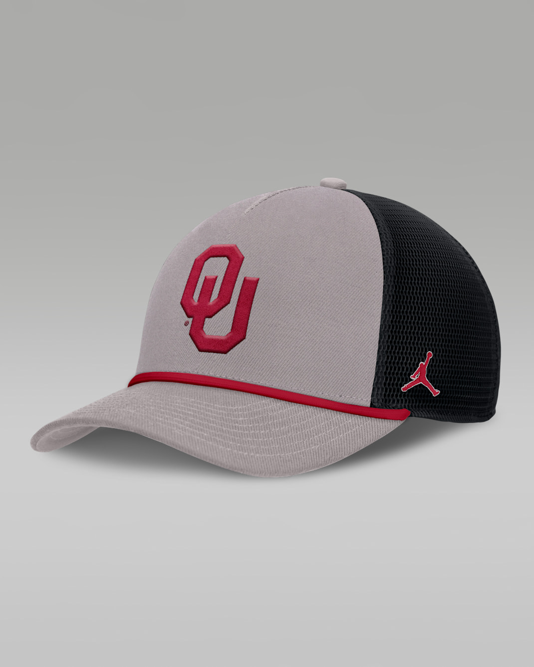 Oklahoma Primetime Rise Men's Jordan Brand College Trucker Adjustable Hat - Grey