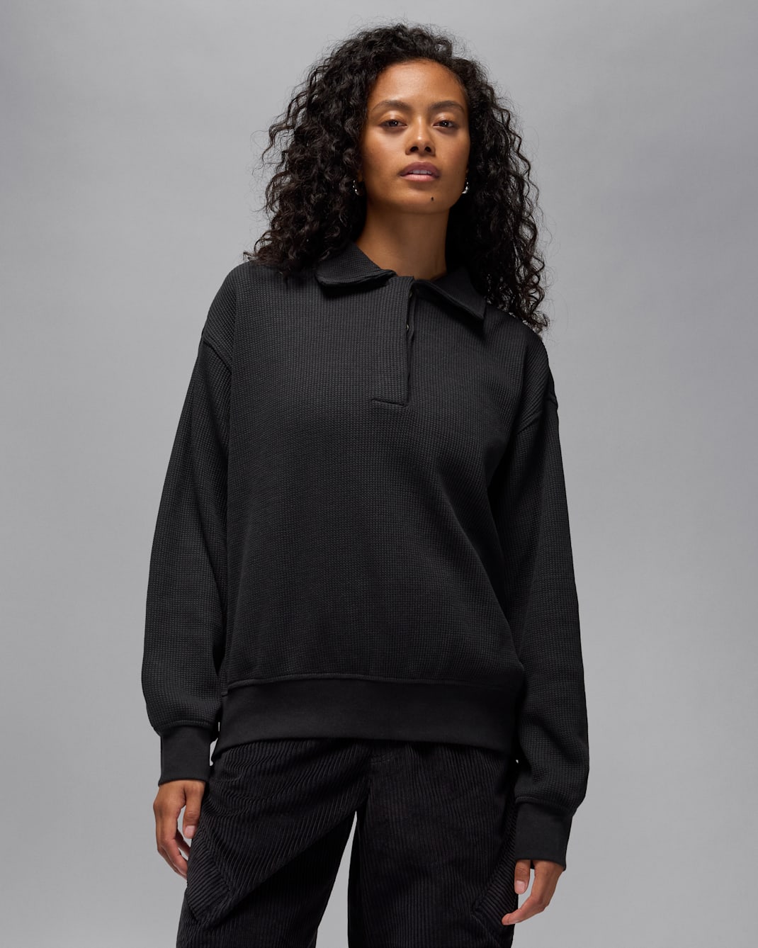 Jordan Flight Women's Long-Sleeve Waffle Top - Black