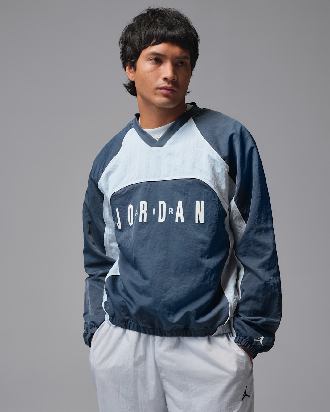 Maglia da riscaldamento a manica lunga Jordan Flight – Uomo - Squadron Blue/Aura/Sail/Sail