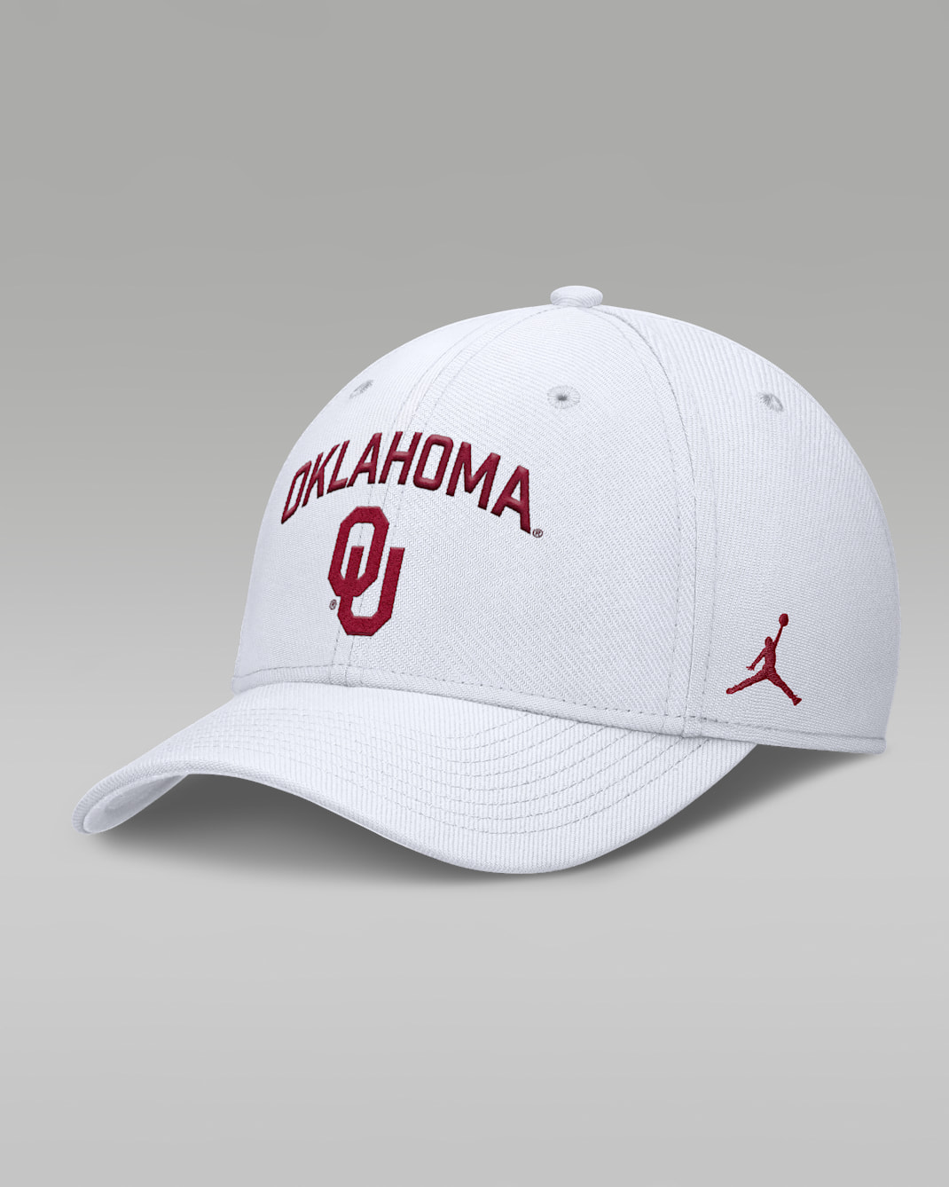 Oklahoma On-Field Rise Swoosh Men's Jordan Brand Dri-FIT College Hat - White