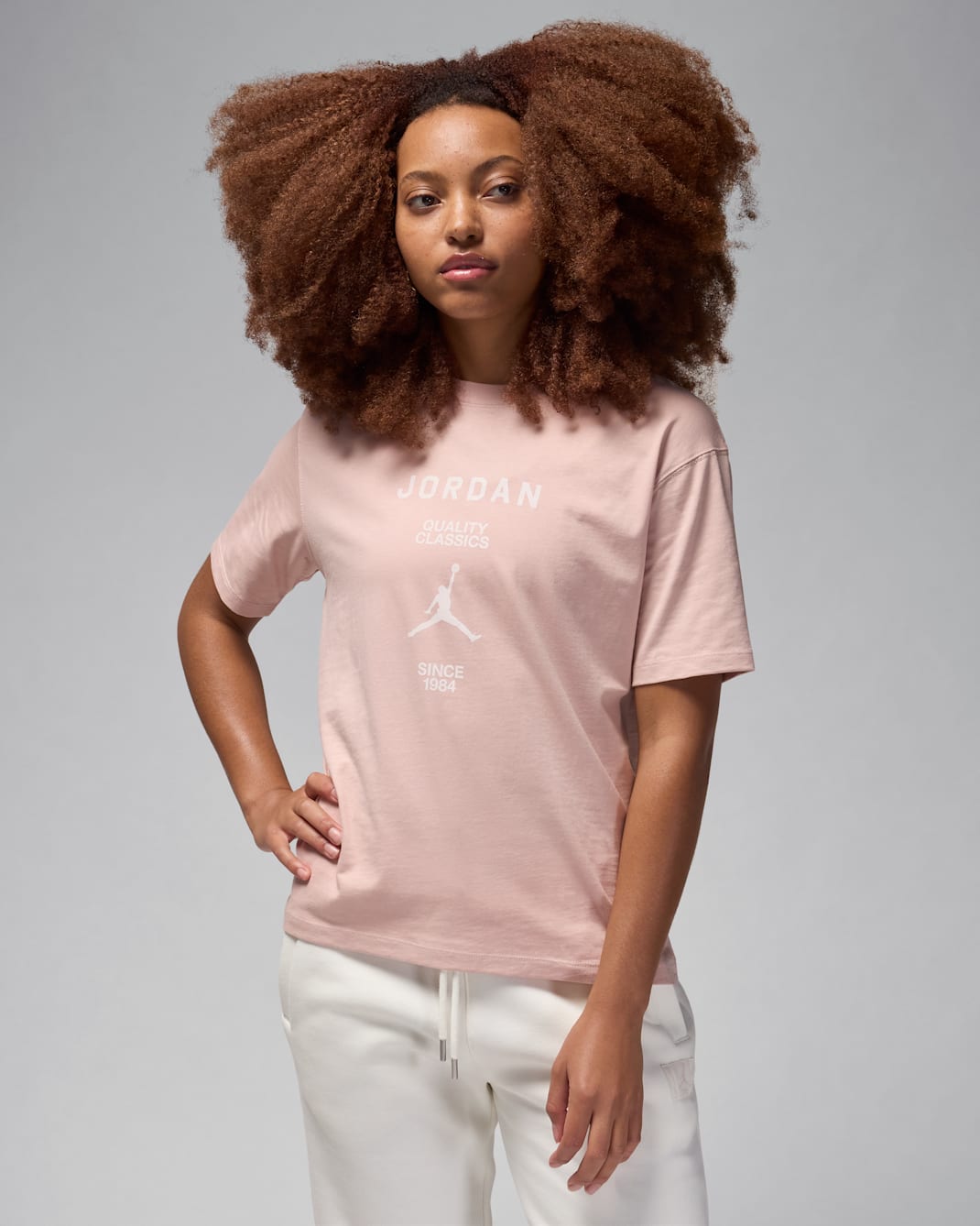 Jordan Women's Girlfriend T-Shirt - Pink Oxford/White