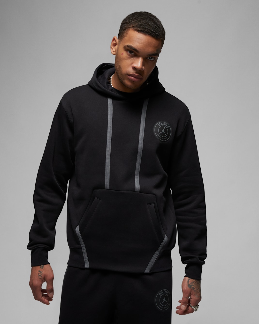 Paris Saint-Germain Men's Fleece Pullover Hoodie - Black