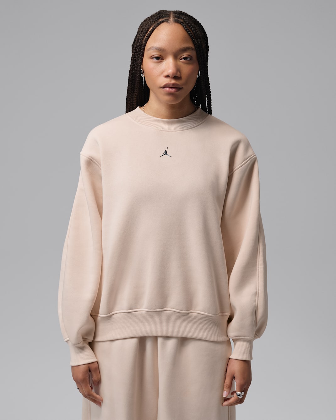 Jordan Brooklyn Women's Fleece Crew-Neck Sweatshirt - Pearl White