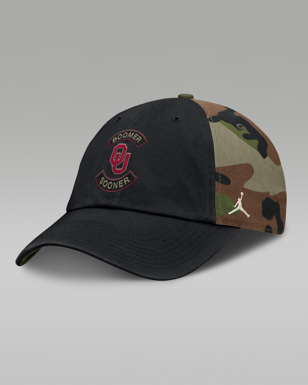 Oklahoma 2025 Military Appreciation Club Men's Nike College Adjustable Hat - Camo Green