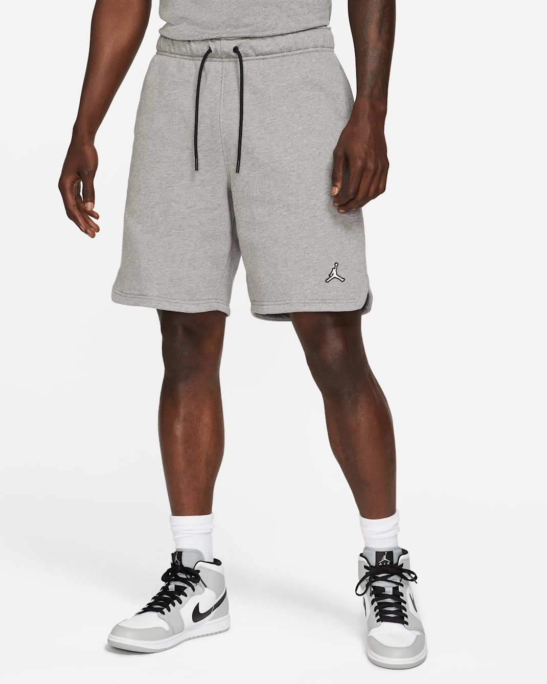 Jordan Brooklyn Fleece Men's Shorts - Carbon Heather/White