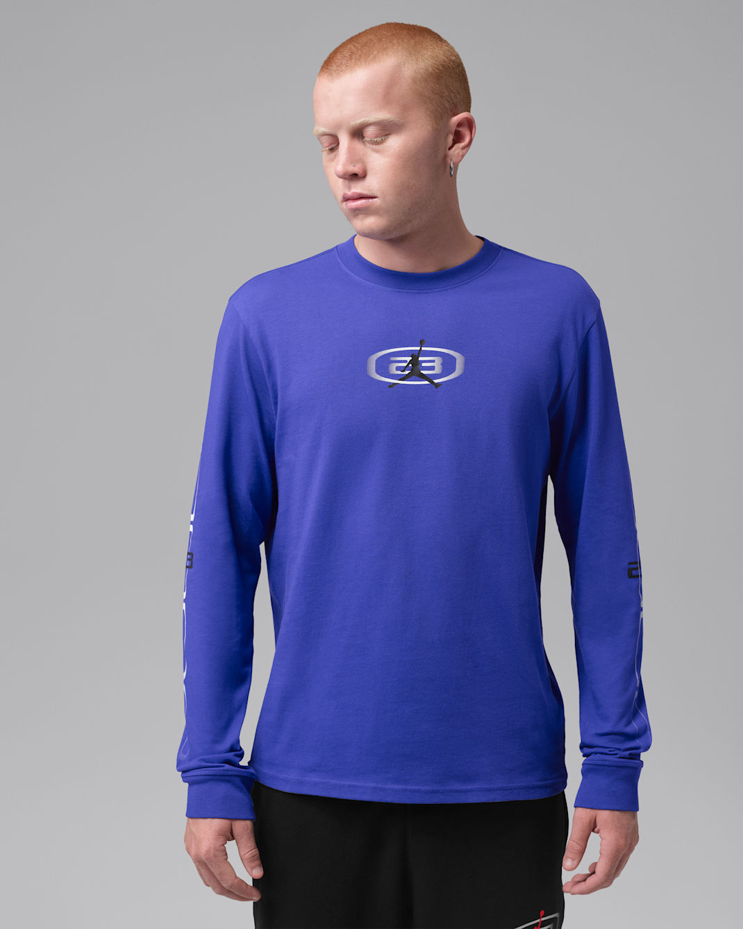 Jordan Sport Men's Dri-FIT Long-Sleeve T-Shirt - Light Concord/Black