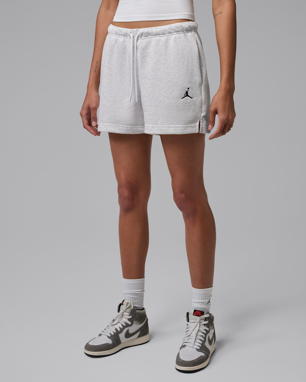 Jordan Brooklyn Fleece Women's Shorts - Birch Heather/Black