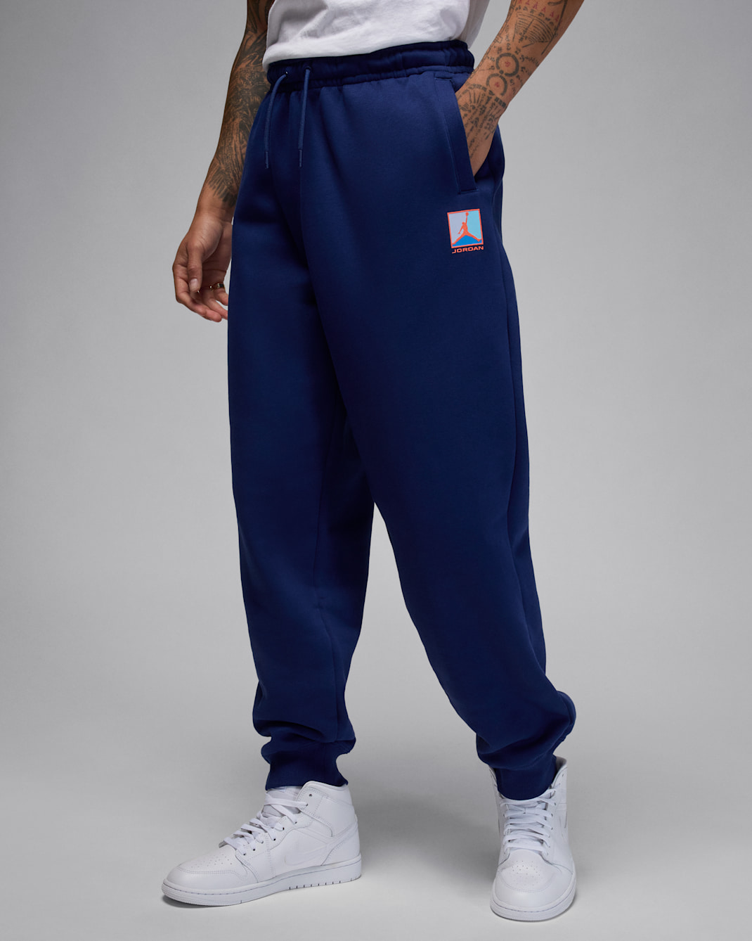 Jordan Brooklyn Fleece Men's Trousers - Blue Void/Hot Lava