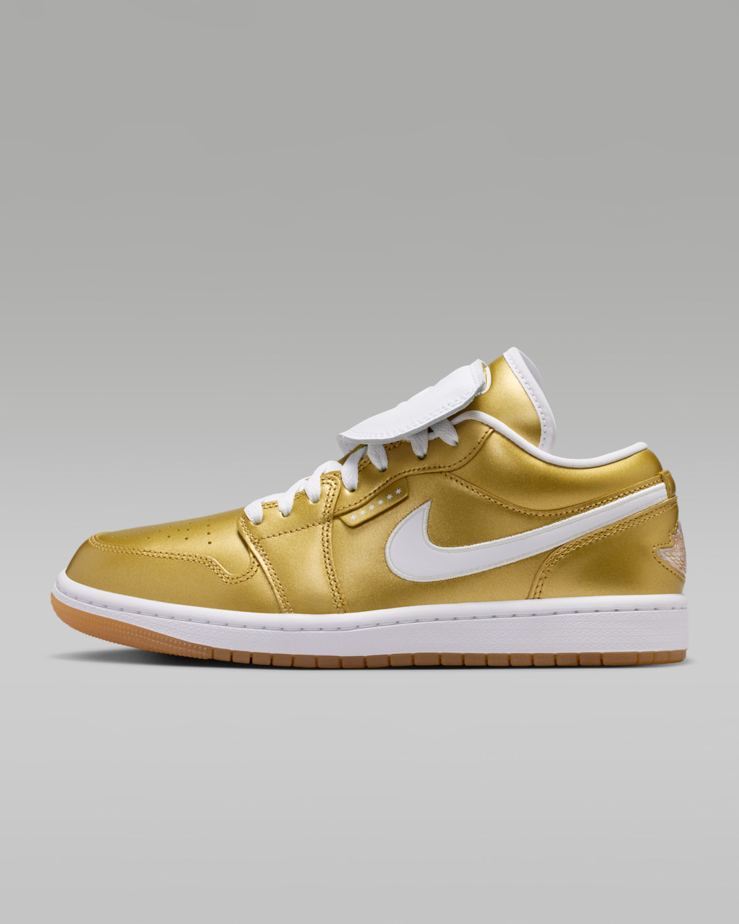 Air Jordan 1 Low Women's Shoes - Gold/White/Gum Yellow/Gold