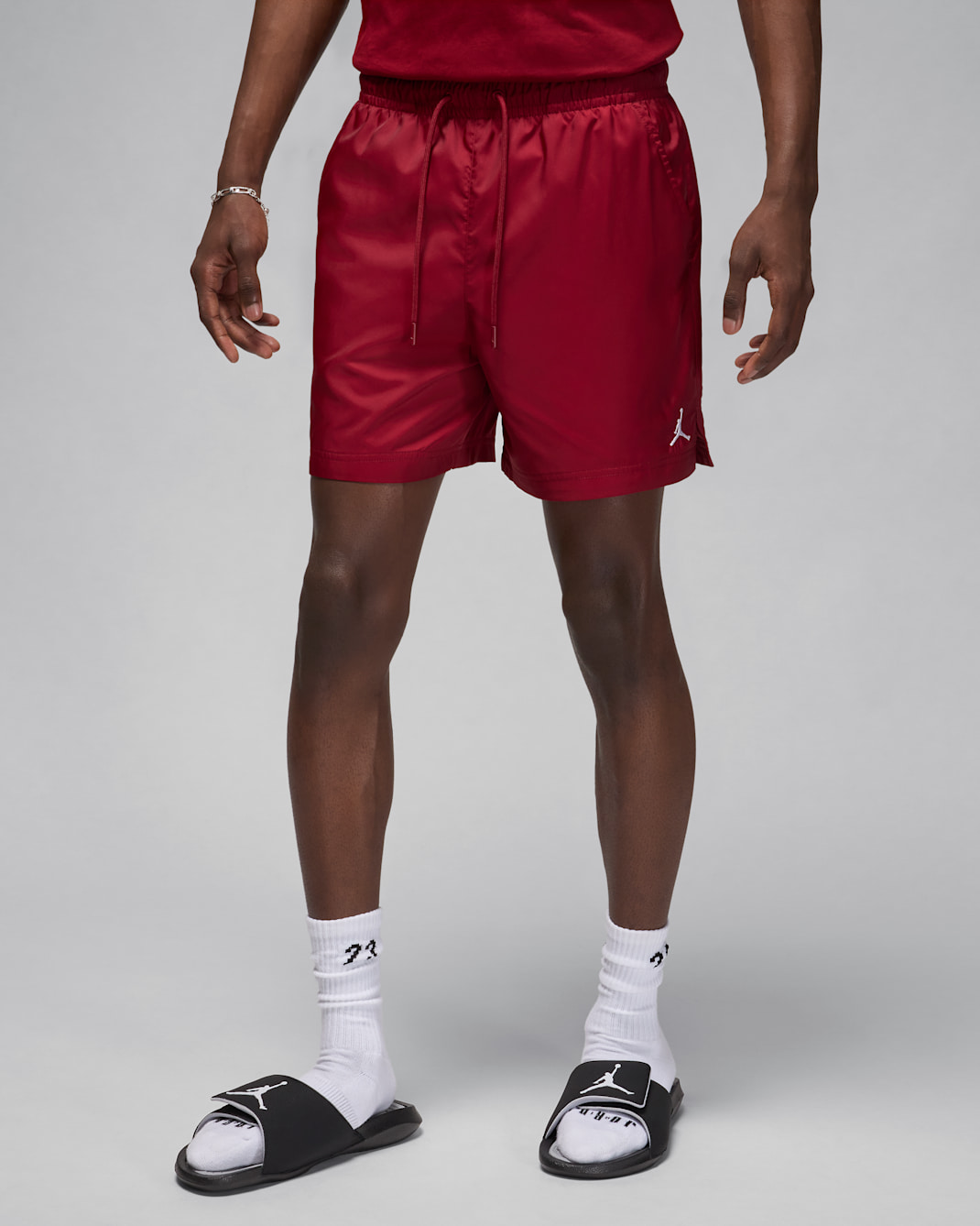 กางเกงขาสั้น Poolside 5 นิ้วผู้ชาย Jordan Essentials - Team Red/ขาว