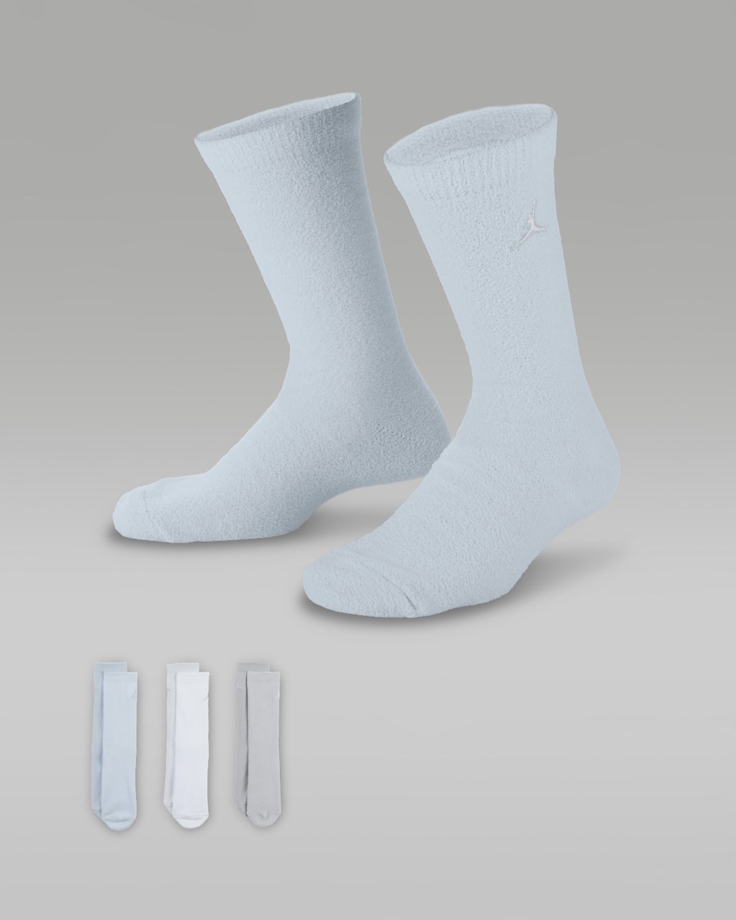 Jordan Big Kids' Supersoft Cozy Crew Socks (3 Pairs) - White