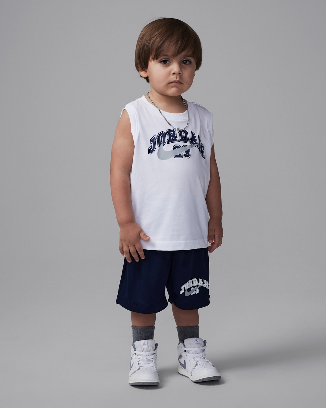 Conjunto de camiseta de tirantes y shorts MVP 23 para niños pequeños Jordan - Azul marino medianoche