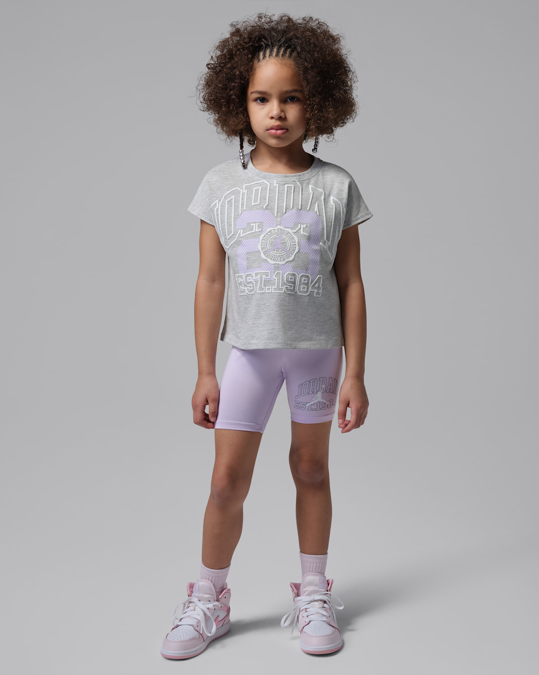 Jordan Younger Kids' Boxy T-Shirt and Cycling Shorts Set - Violet Mist