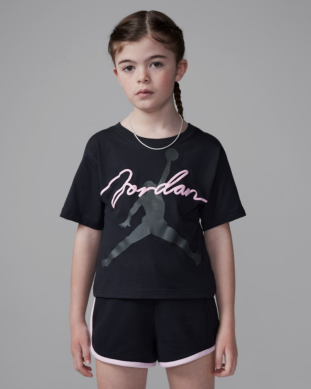 Jordan Younger Kids' 'Hidden In Plain Sight' 2-Piece Shorts Set - Off-Noir