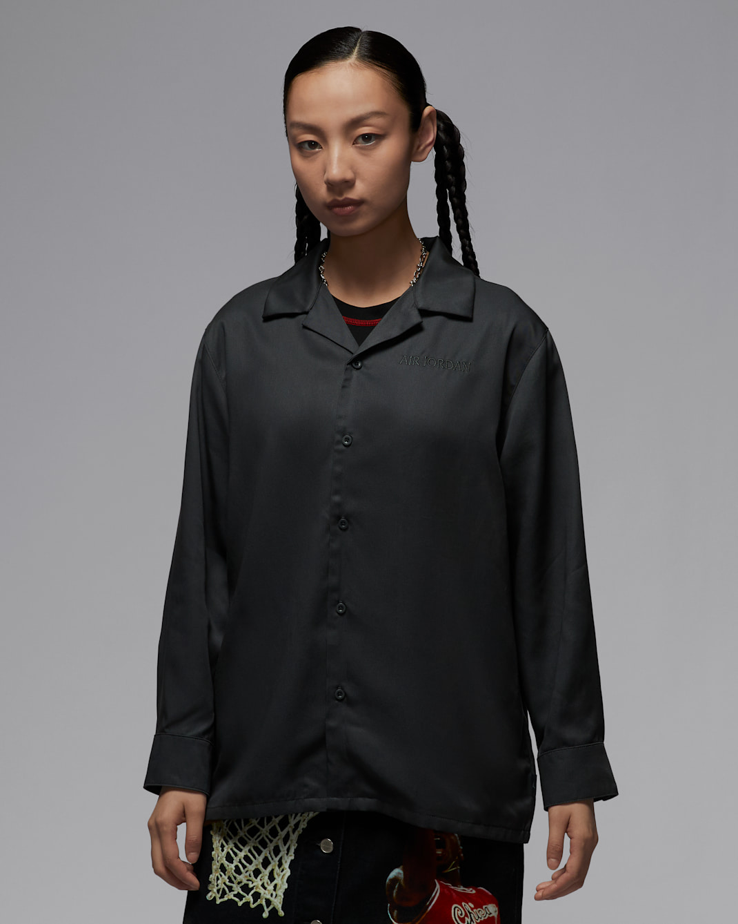 Playera de manga larga de tejido Woven para mujer Air Jordan - Gris humo oscuro