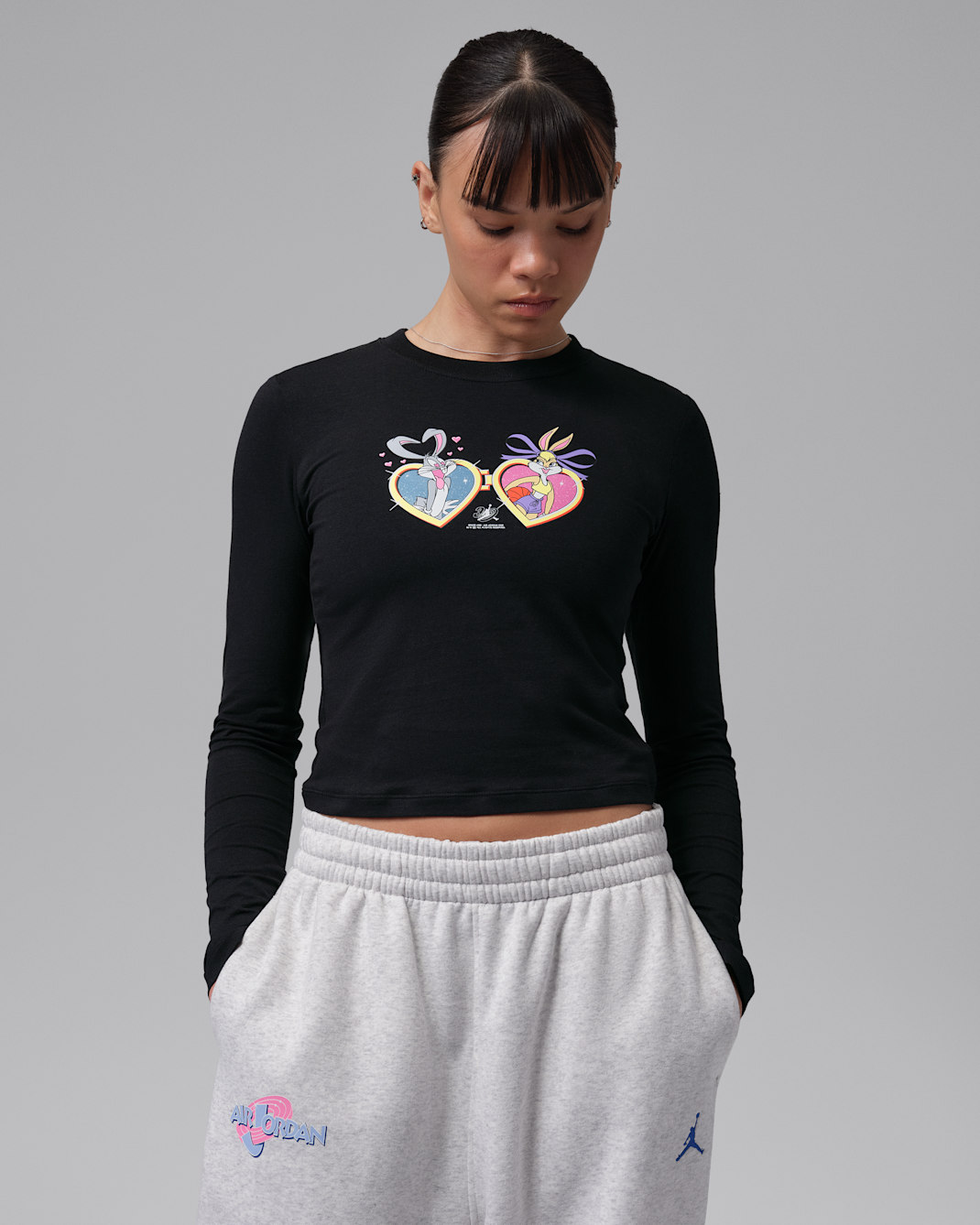 Jordan Space Jam Women's Locket Long-Sleeve T-Shirt - Black