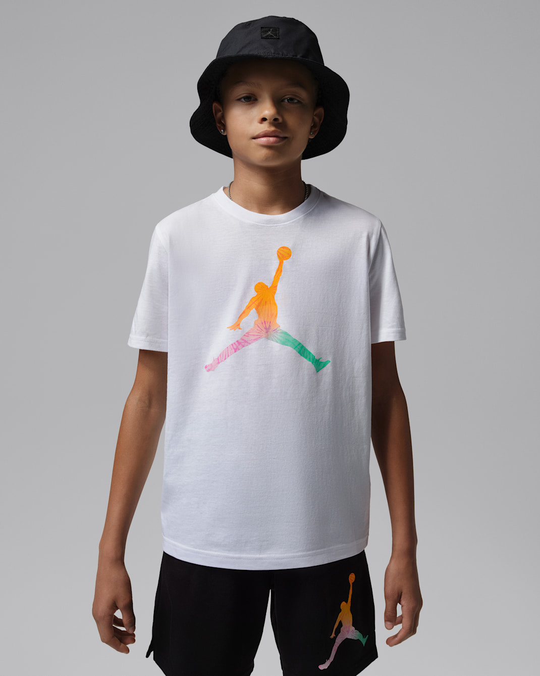 Jordan batikolt Jumpman póló nagyobb gyerekeknek - Fehér