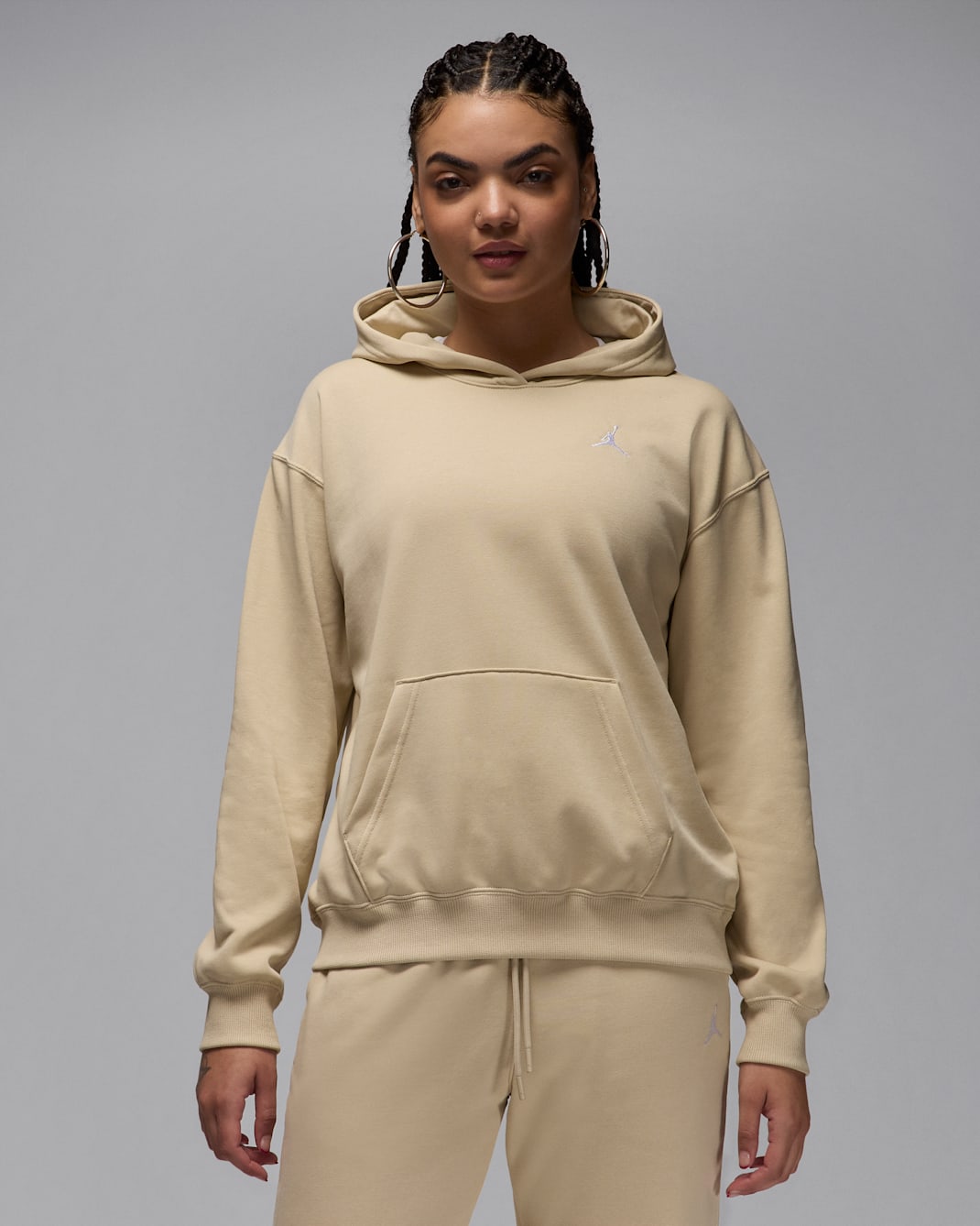 Jordan Brooklyn Fleece Women's Pullover Hoodie - Rattan/White
