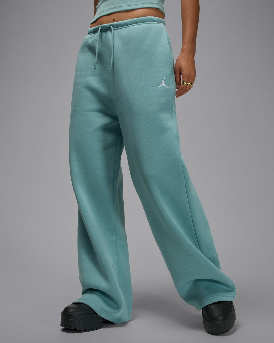 Jordan Brooklyn Fleece Pantalons amb vora oberta - Dona - Cannon/Blanc