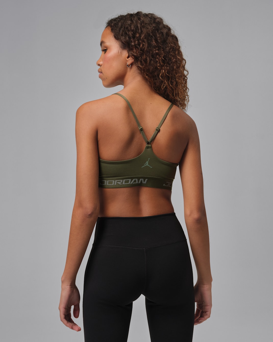 Jordan Sport Essentials Women's Padded Adjustable Sports Bra - Cargo Khaki/Cargo Khaki/Vintage Lichen/Vintage Lichen