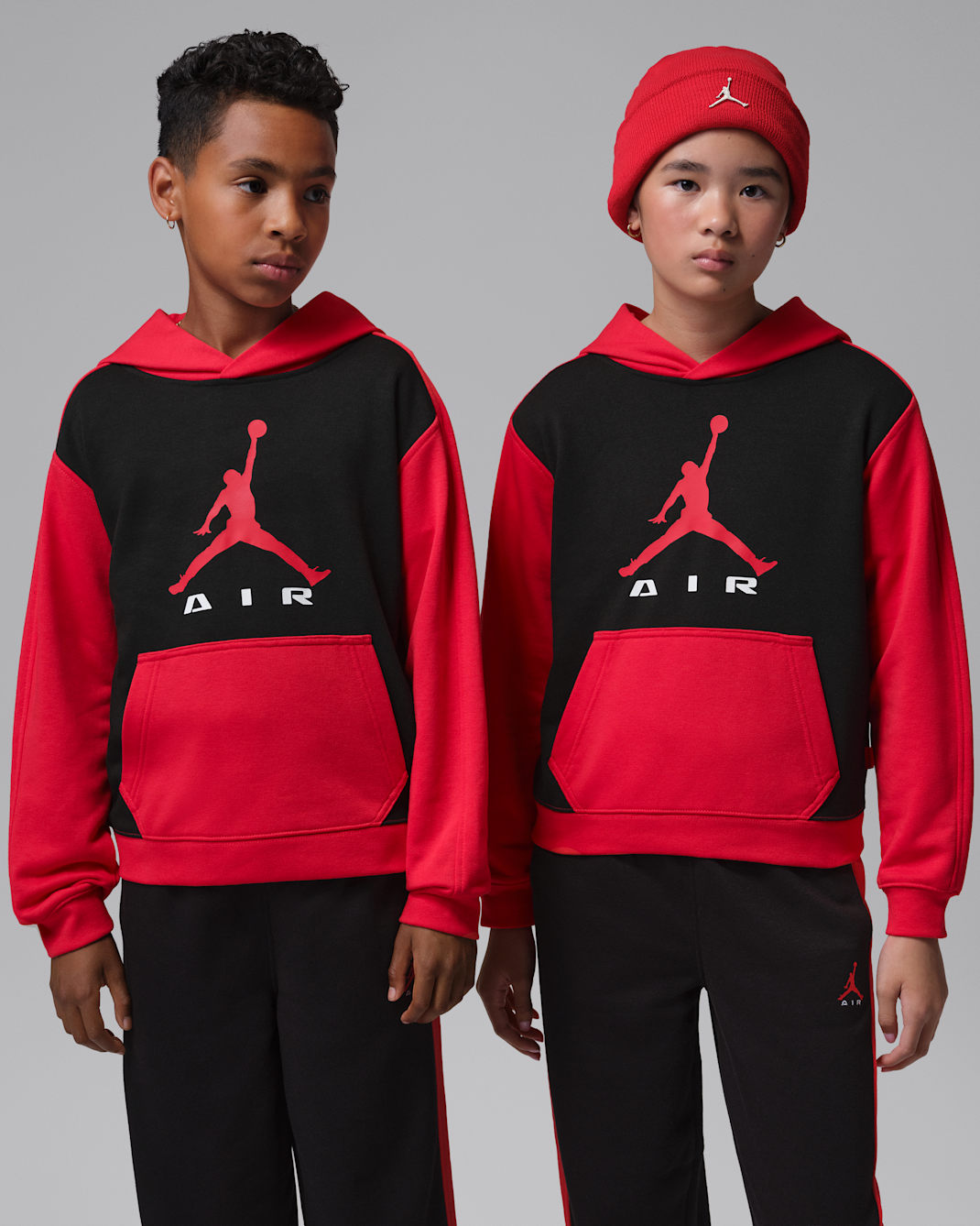 Sudadera con gorro sin cierre Jordan Air para niños talla grande - Rojo universitario