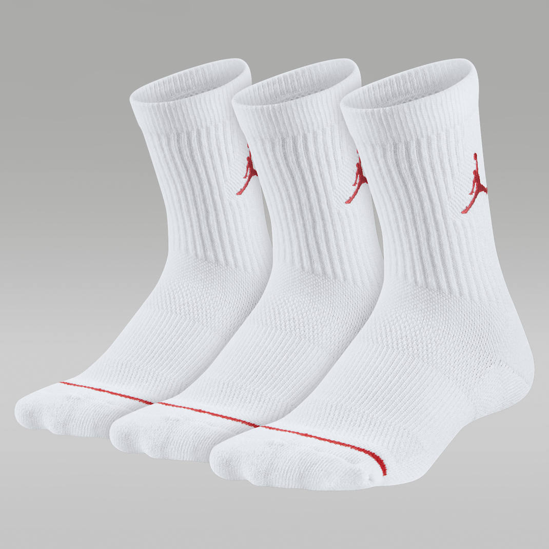 Jordan Older Kids' Crew Socks (3 Pairs) - White