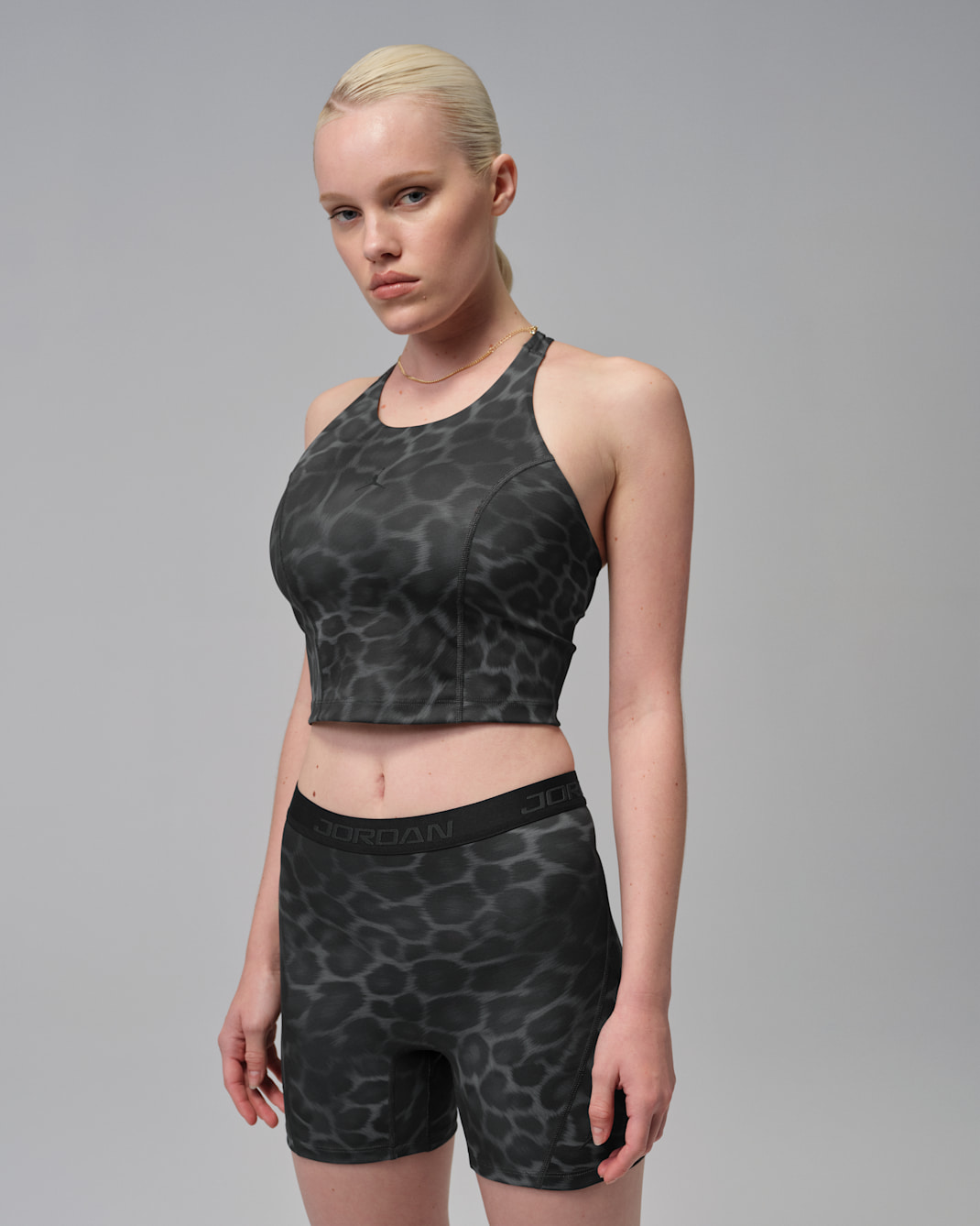 Jordan Sport Women's Dri-FIT Printed Top - Black/Black