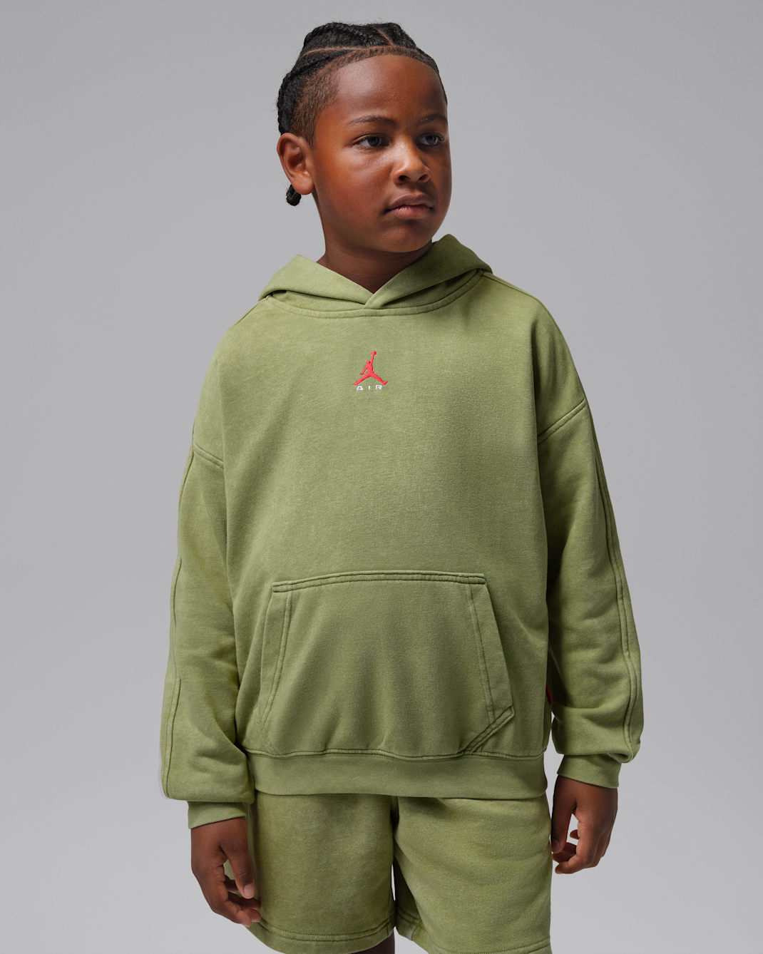 Jordan Big Kids' Acid Wash French Terry Pullover Hoodie - Alligator