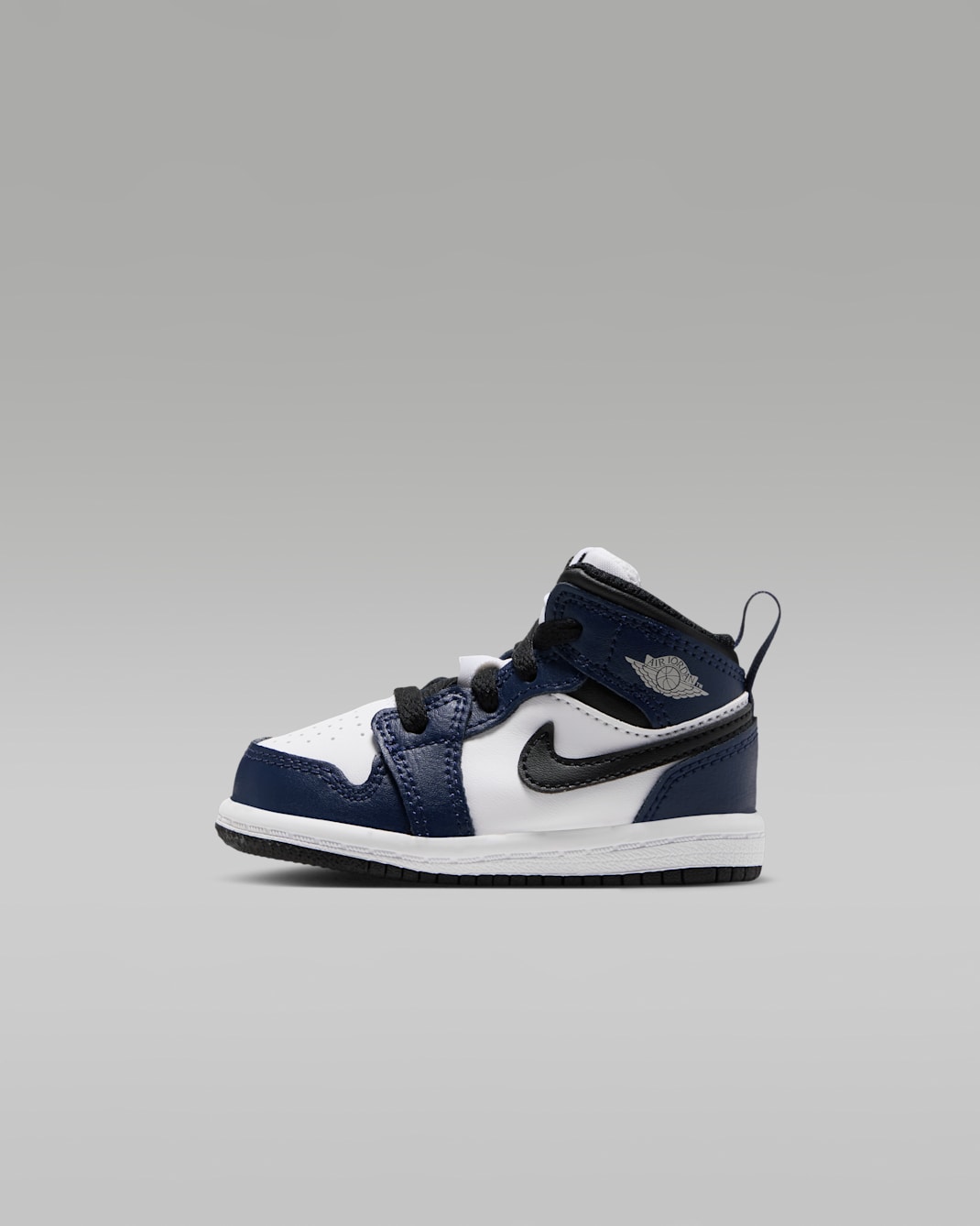 Jordan 1 Mid Baby/Toddler Shoes - White/College Navy/White/Tech Grey
