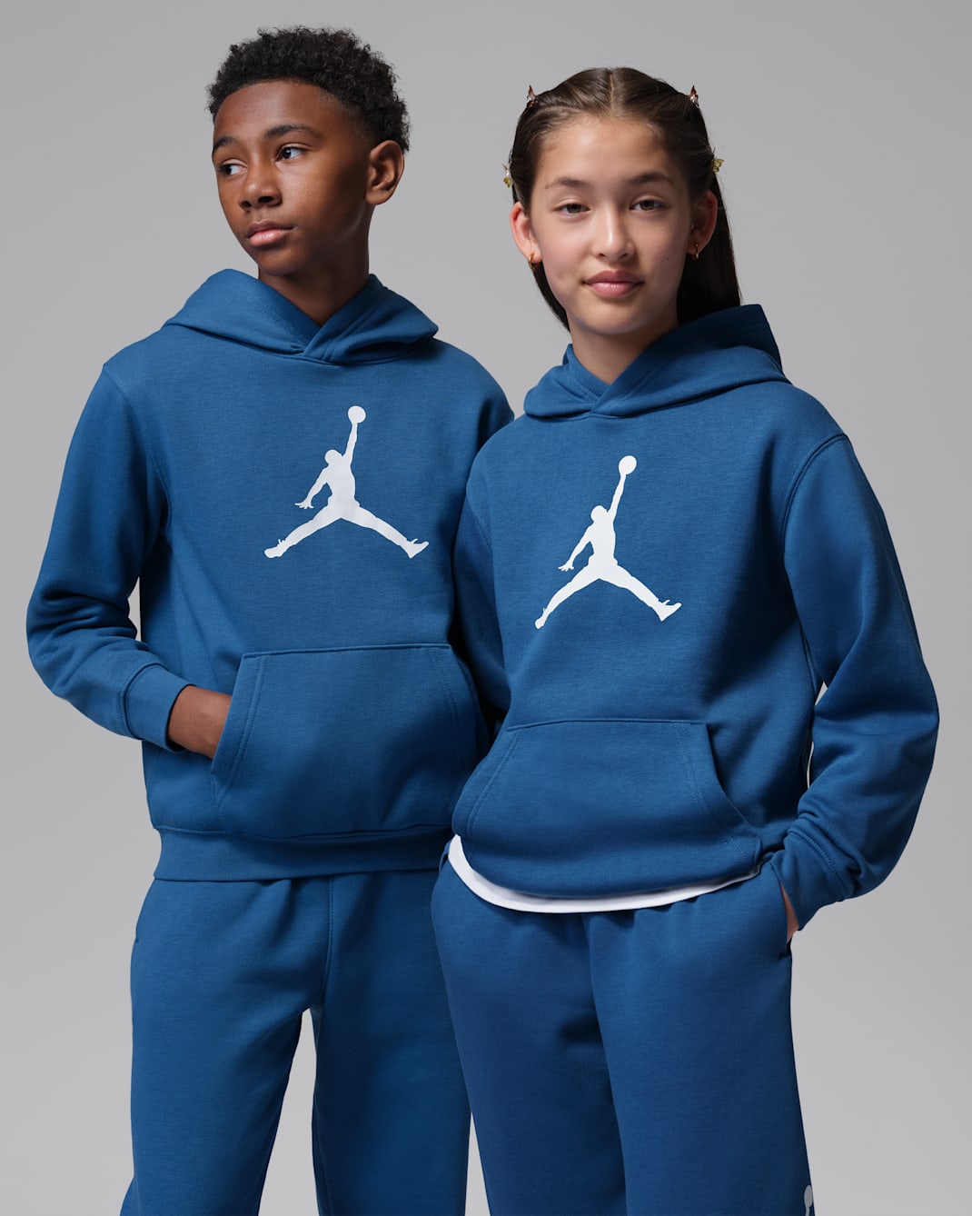 Sweat à capuche en Fleece Jumbo Jumpman Jordan pour pré-ado - True Blue