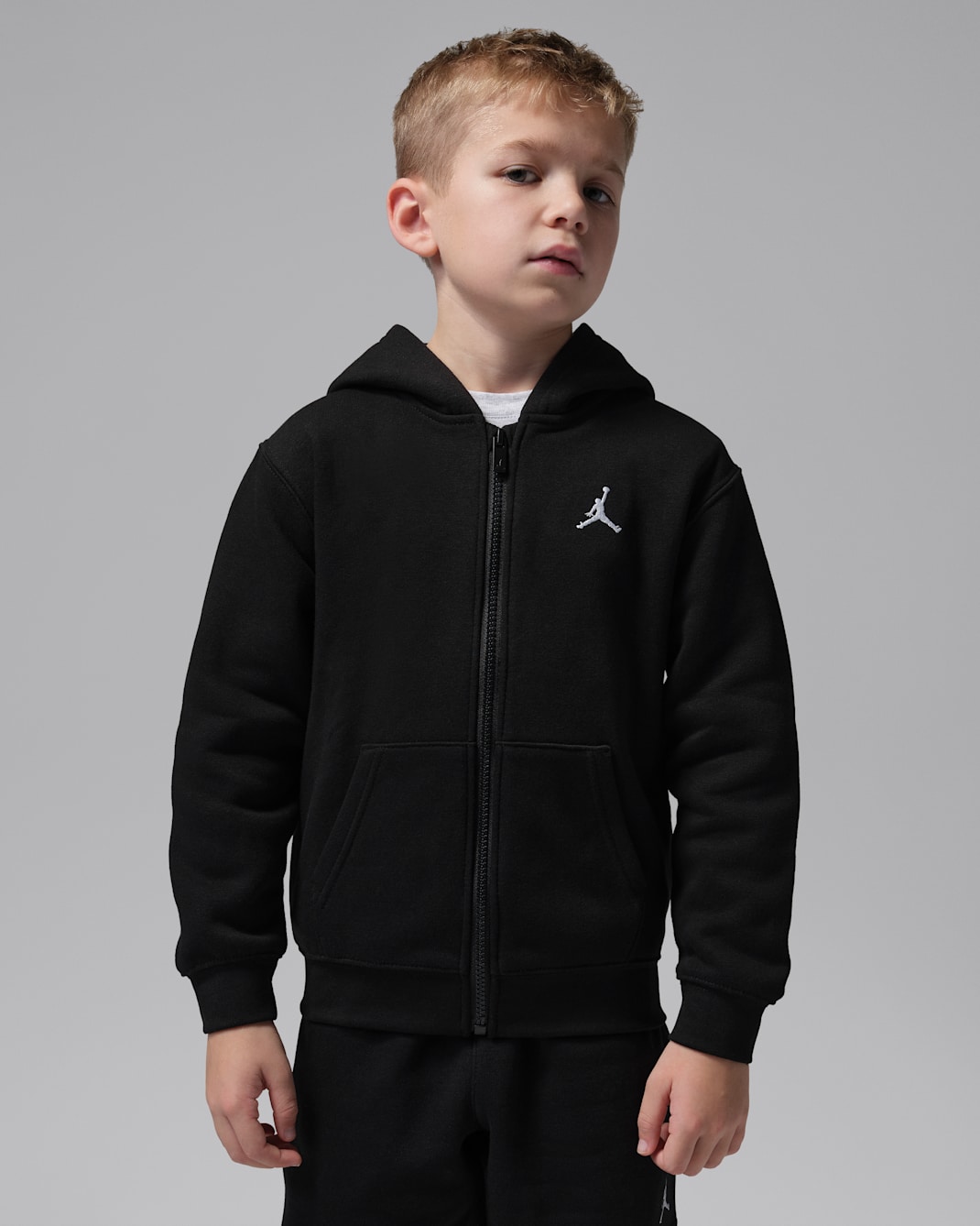 Jordan Brooklyn Fleece Little Kids' Full-Zip Hoodie - Black