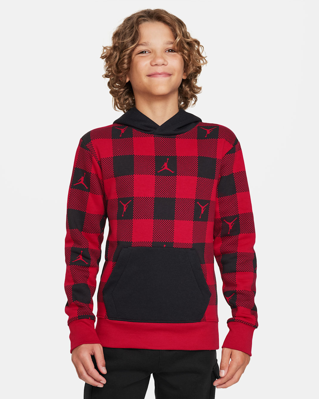 Sudadera con capucha sin cierre para niño talla grande Jordan - Rojo gimnasio