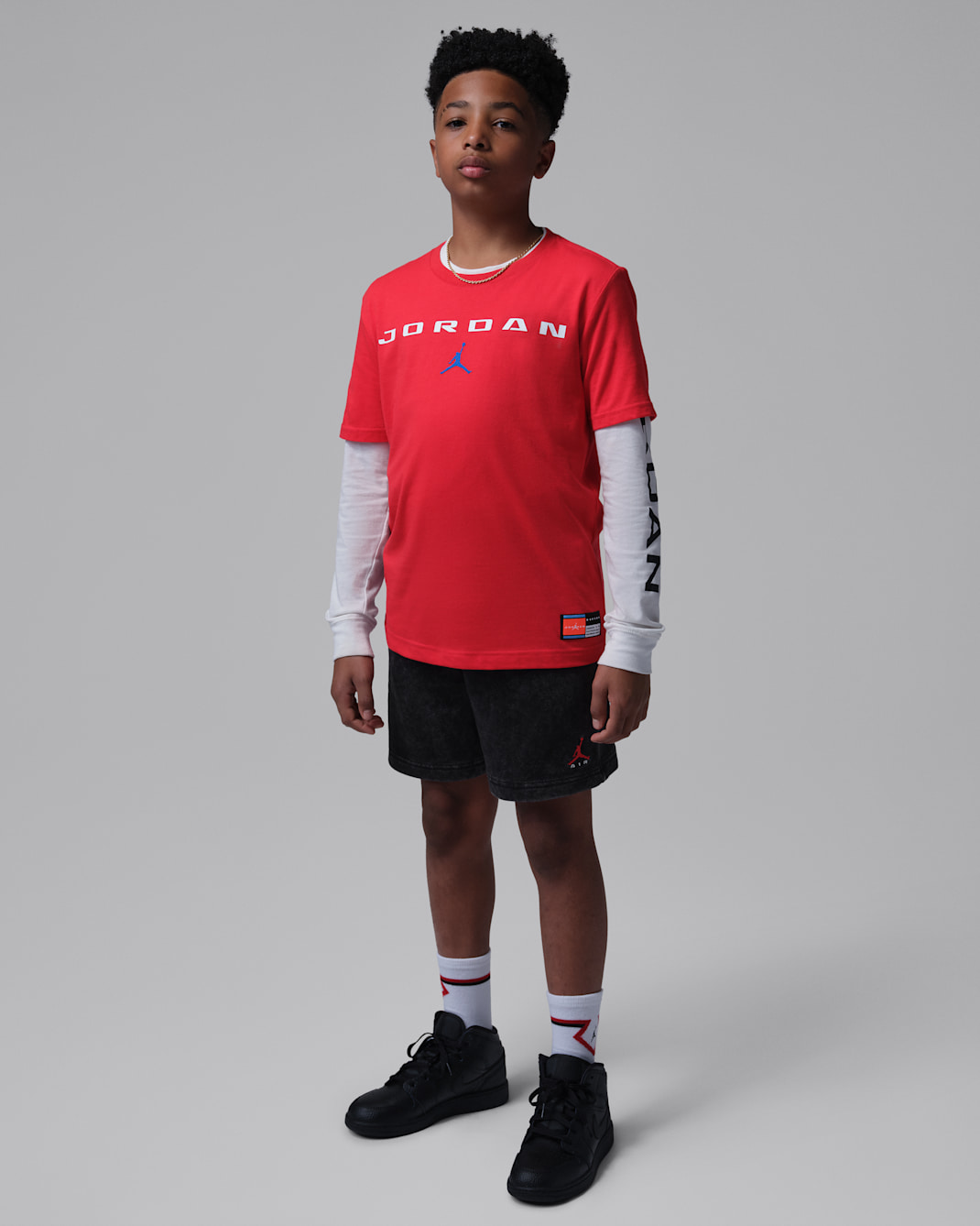 Jordan Big Kids' Acid Wash French Terry Shorts