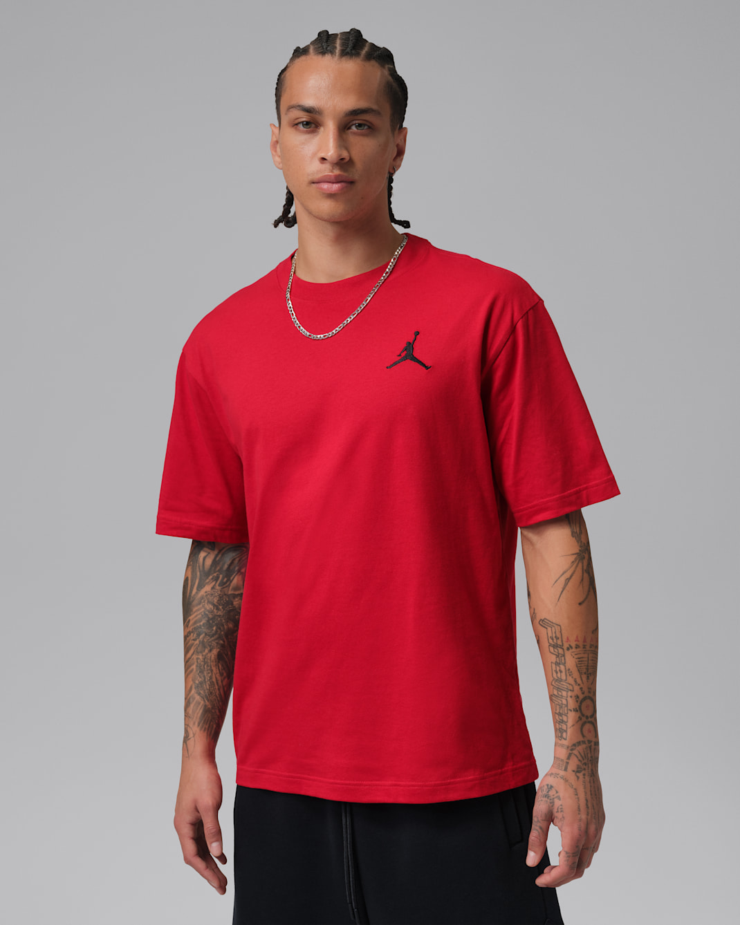 Jordan T-Shirt mit gesticktem Jumpman (Herren) - Gym Red/Schwarz