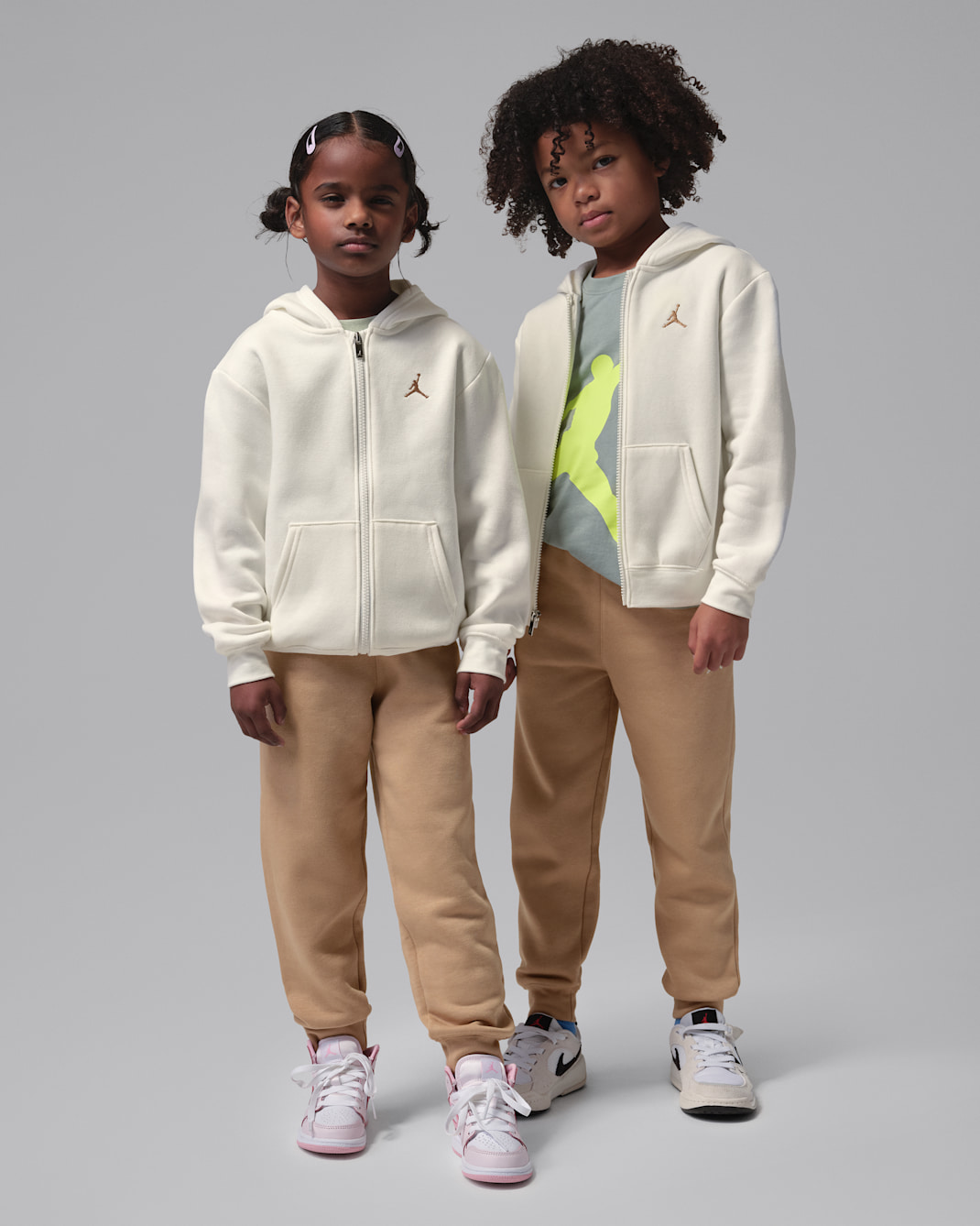 Ensemble deux pièces avec sweat à capuche à zip Jordan Brooklyn Fleece pour enfant - Hemp