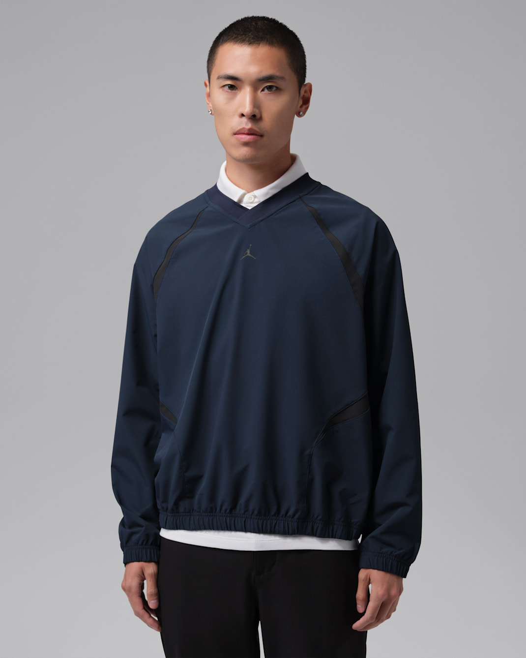 Jordan Golf Men's Repel Long-Sleeve Woven Top - Obsidian/Black/Black