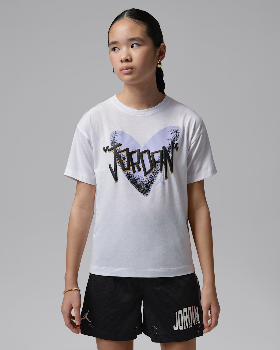 Jordan Big Kids' Heart Sketch T-Shirt - White