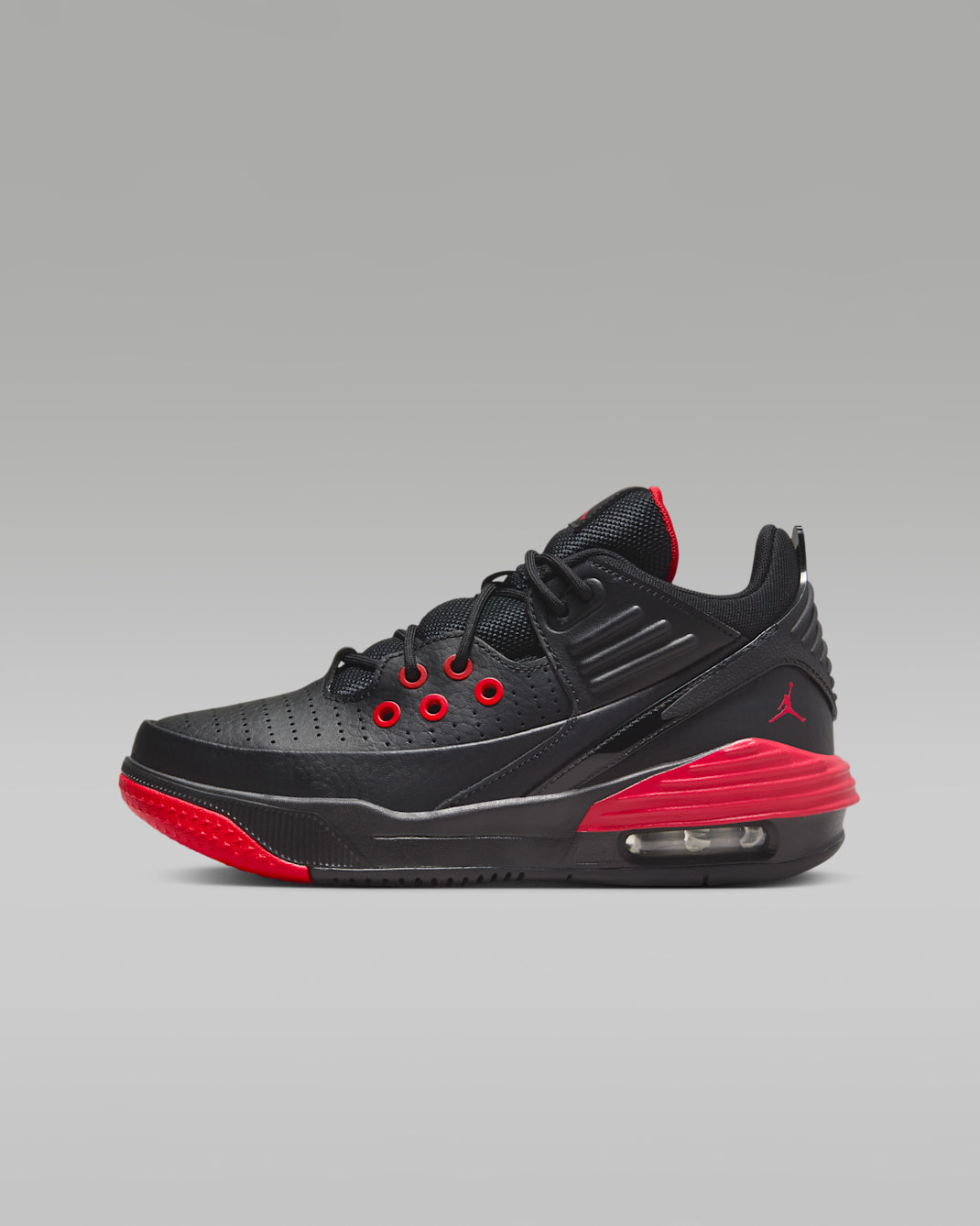 Jordan Max Aura 5 Older Kids' Shoes - Black/Black/University Red