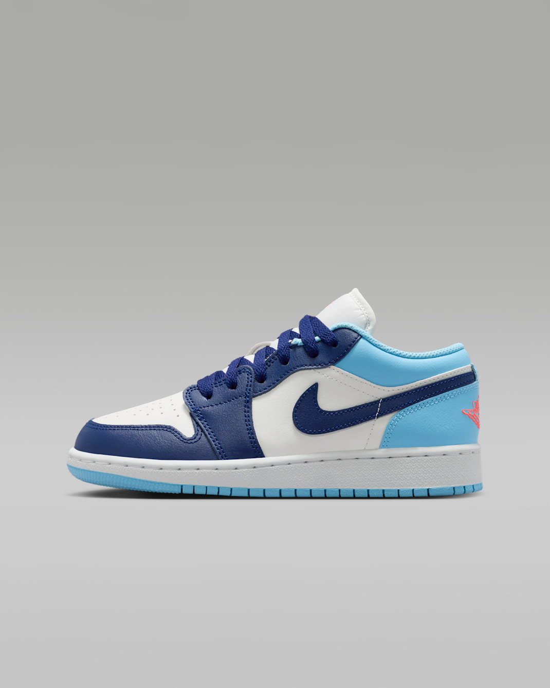 Air Jordan 1 Low Big Kids' Shoes - Sail/Blue Chill/Hot Lava/Blue Void