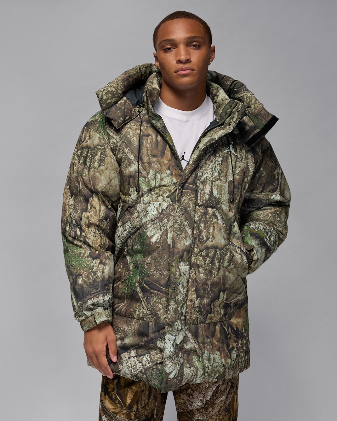 Jordan Flight Men's Therma-FIT Down Parka - Medium Olive/Black/Sail