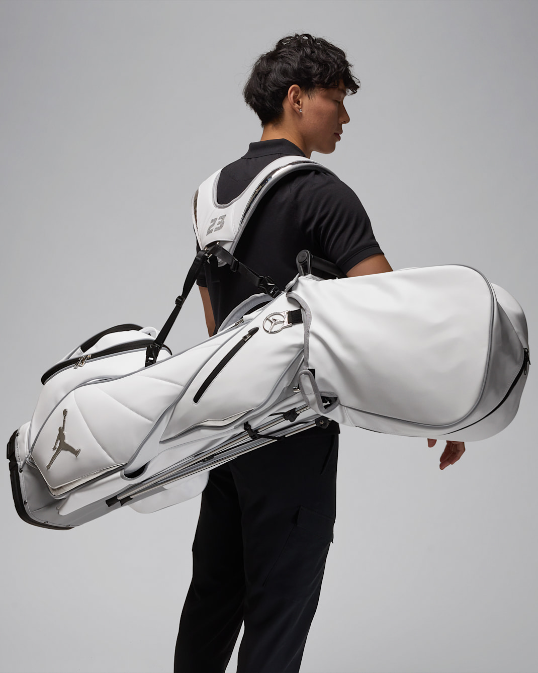 Bolsa de golf de seis divisiones Jordan Fade Away Premium Mirror - Blanco/Gris lobo/Plata metalizado