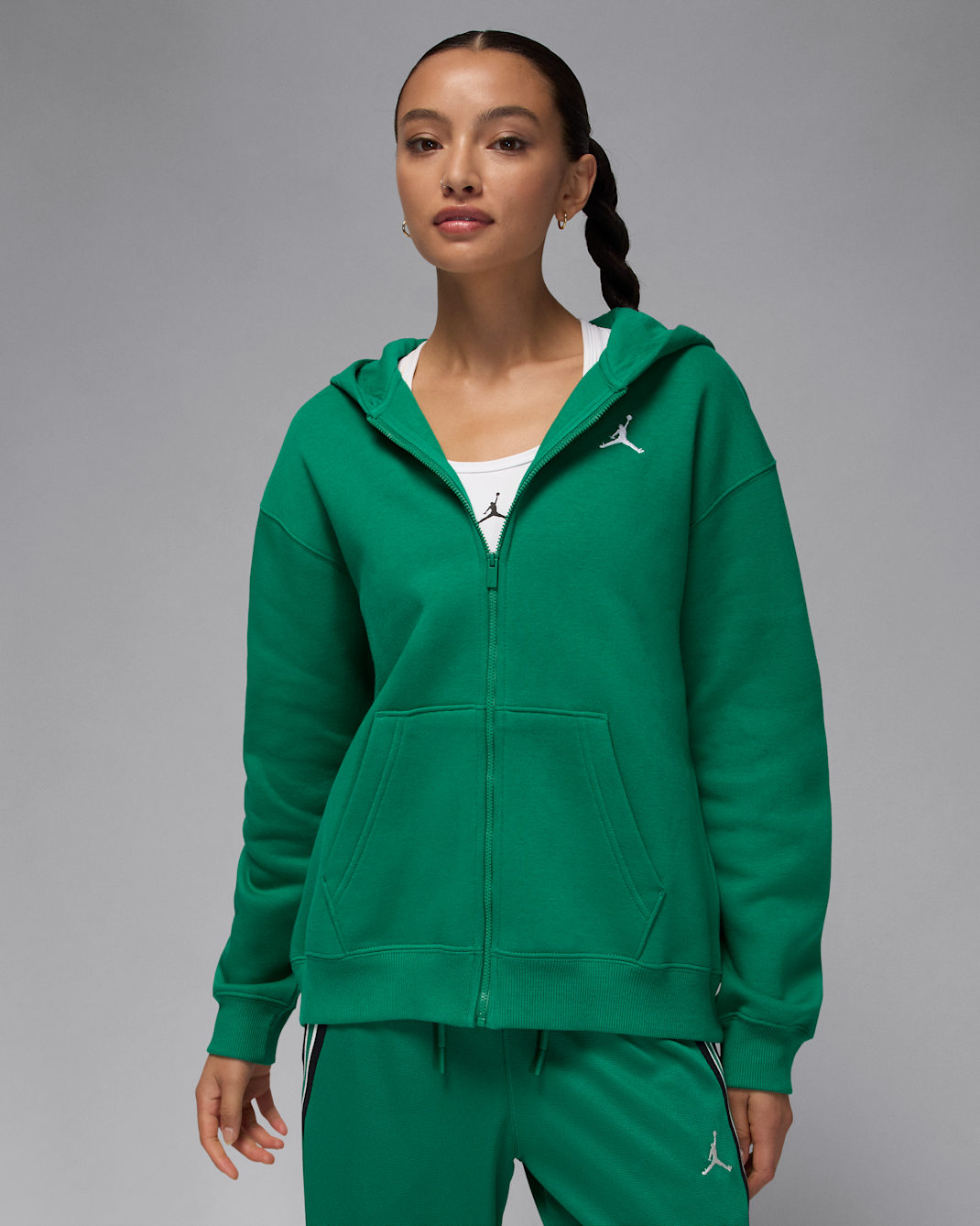 Jordan Brooklyn Fleece Women's Full-Zip Hoodie - Malachite/White