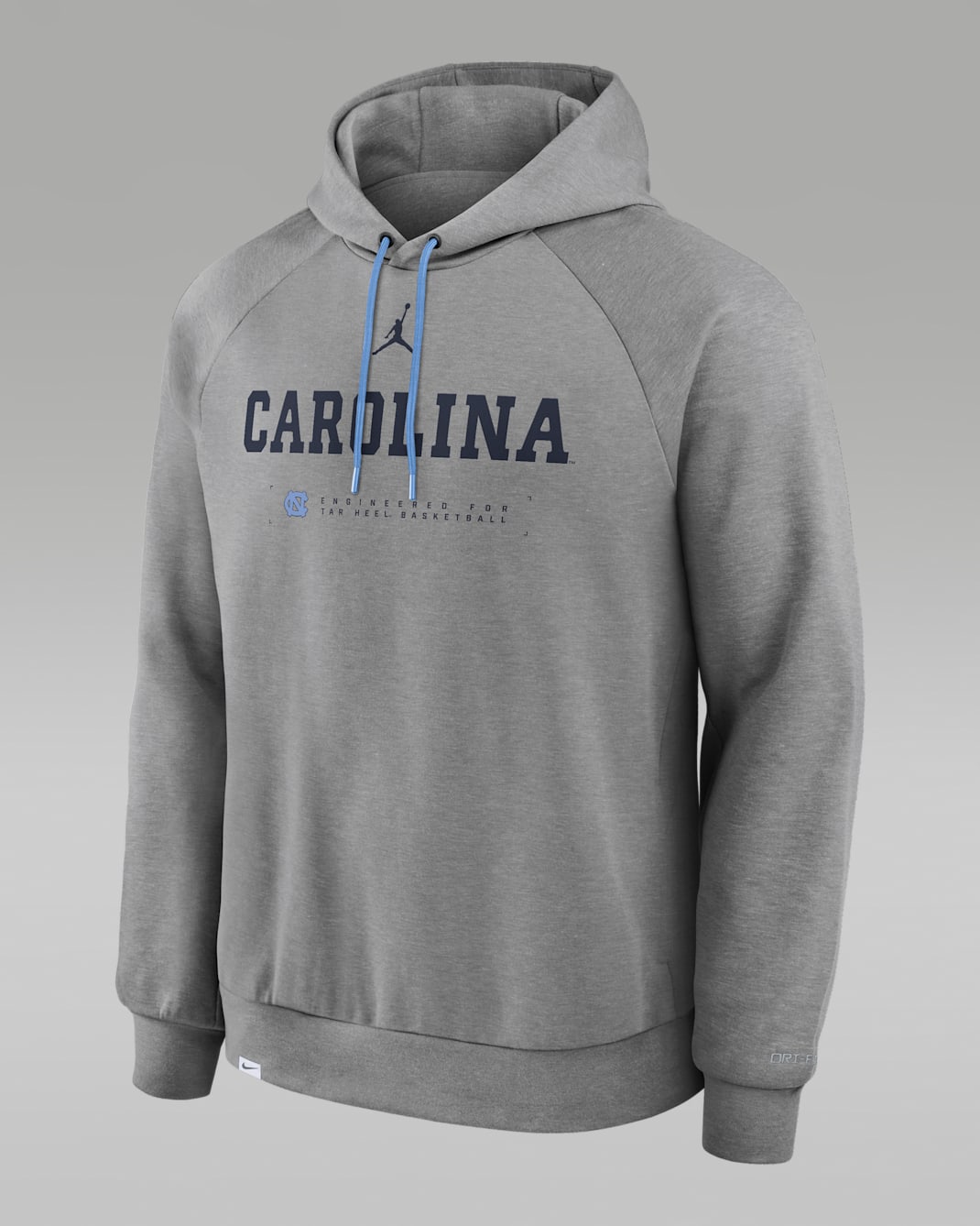 North Carolina Courtside Basketball Practice Men's Jordan Brand Dri-FIT Pullover Hoodie - Grey