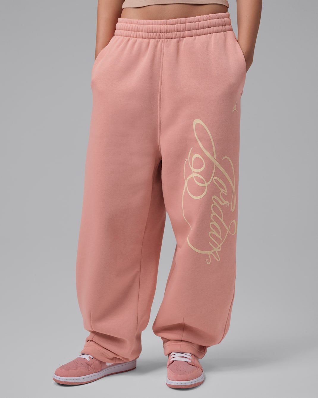 Pantalon Fireside en Fleece Jordan Brooklyn Fleece pour femme - Rust Pink/Pearl White
