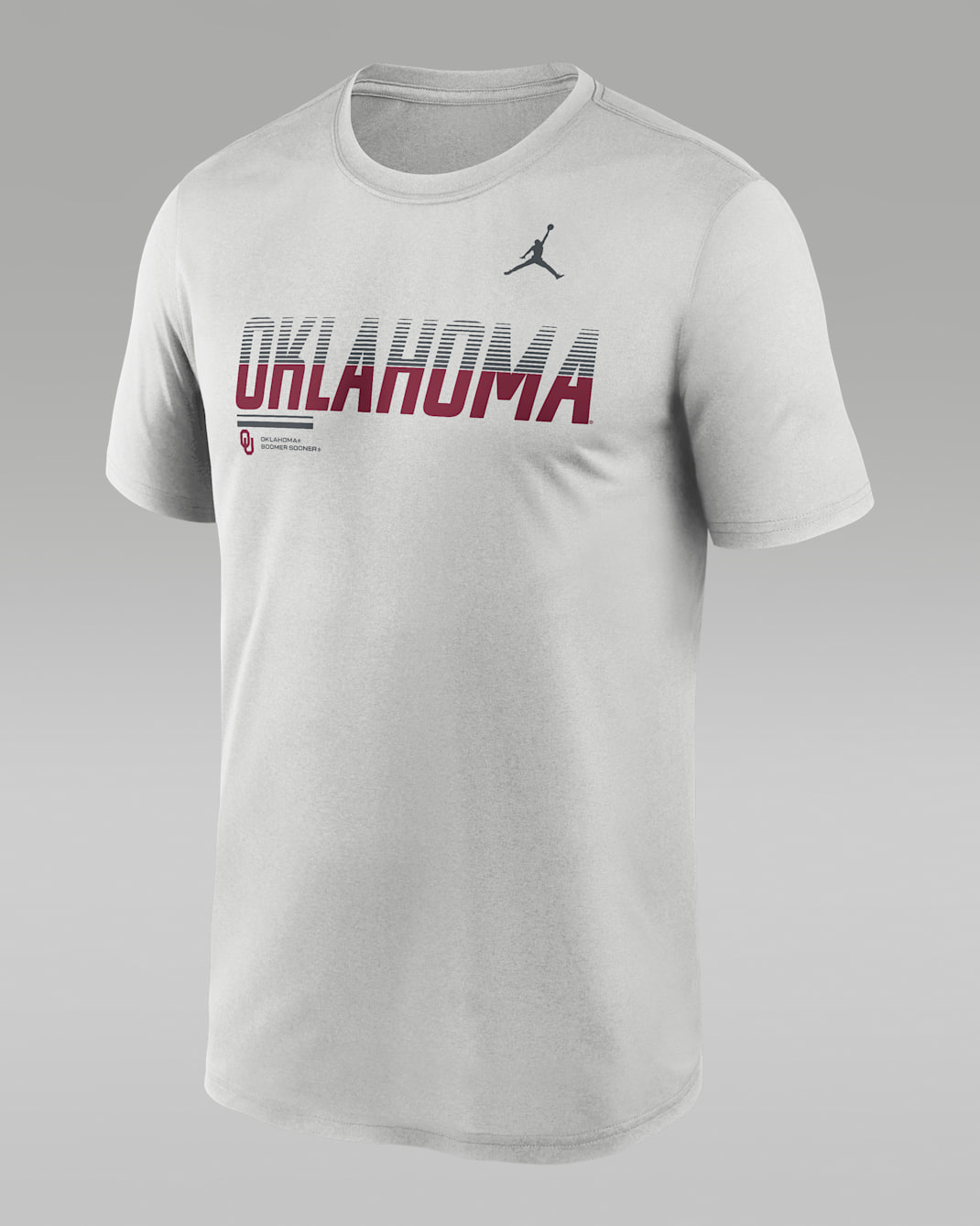 Playera universitaria marca Jordan Dri-FIT para hombre Oklahoma Sideline Legend - Gris
