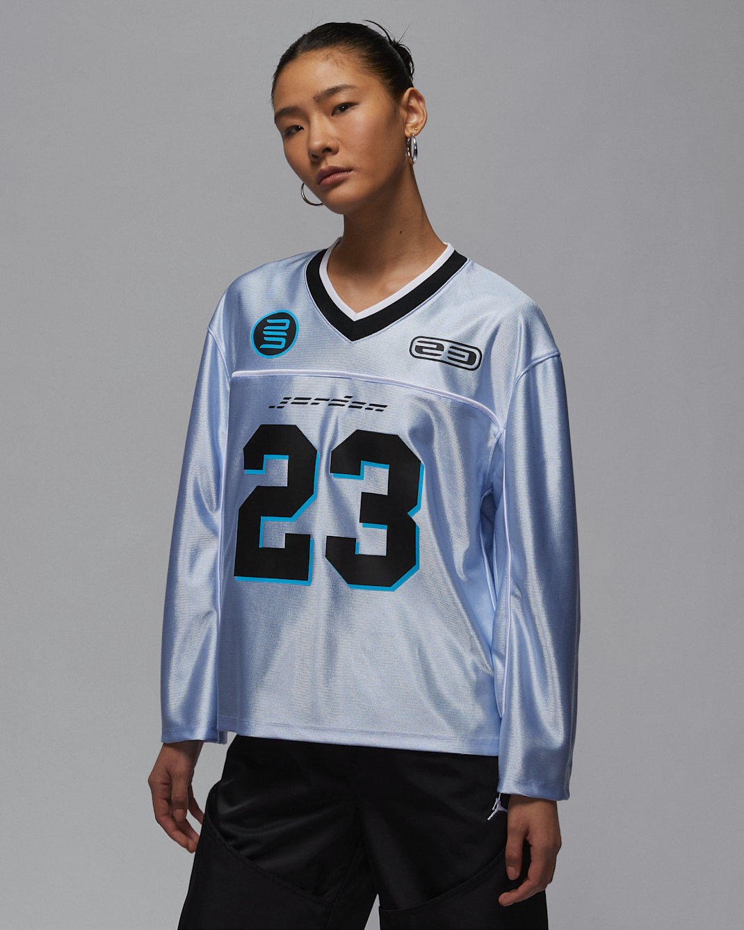 ジョーダン ウィメンズ ロングスリーブ ジャージー トップ - ハイドロジェンブルー