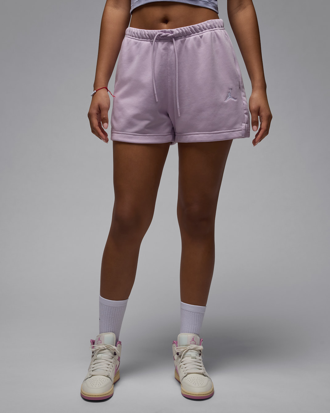 Shorts para mujer Jordan Brooklyn Fleece - Muñeca/Blanco