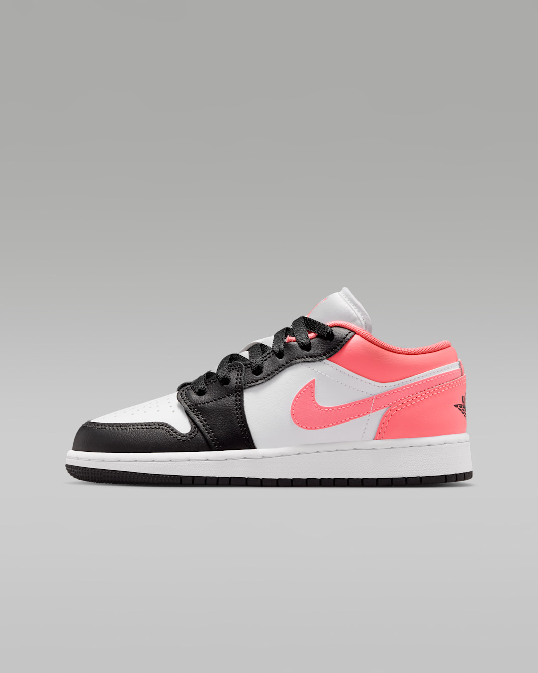 Sko Air Jordan 1 Low för ungdom - Svart/Vit/Pink Gaze